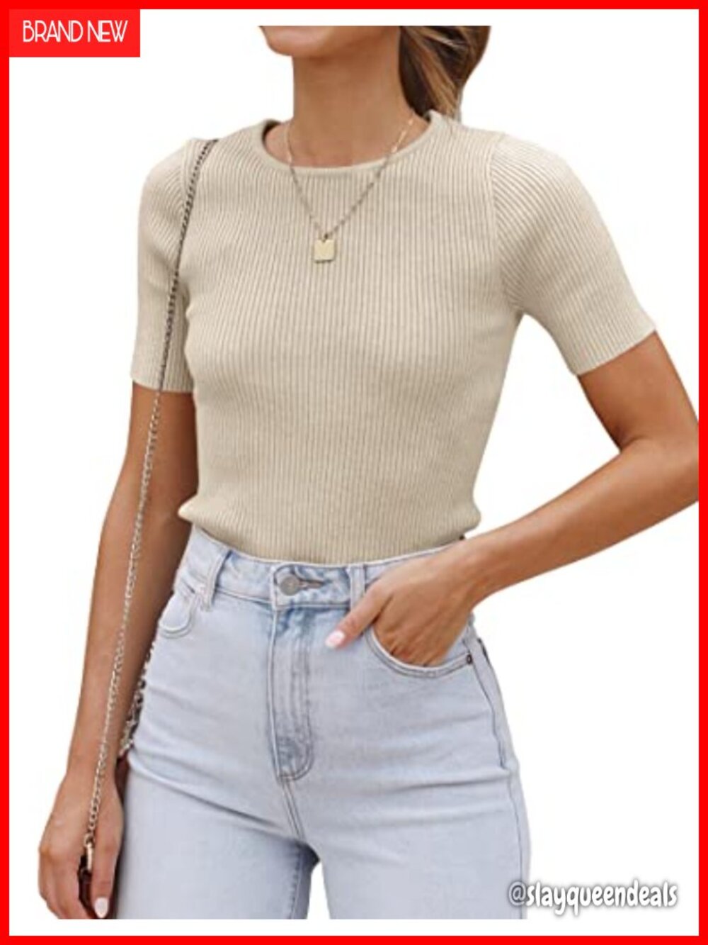ZESICA Women's Short Sleeve Ribbed Knit Tee Crewneck Slim Fit Summer Top